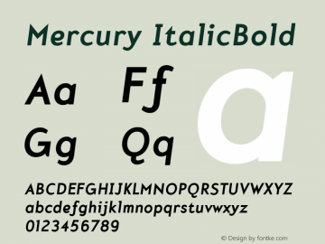 Mercury ItalicBold Version 001.000图片样张