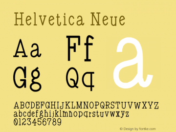 Helvetica Neue 超细体 10.0d35e1 Font Sample