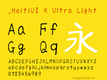 .HeitiUI K Ultra Light 10.0d4e2 Font Sample