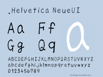 .Helvetica NeueUI 斜体 10.0d35e1图片样张