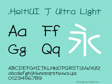 .HeitiUI J Ultra Light 10.0d4e2 Font Sample