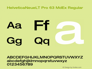 HelveticaNeueLT Pro 63 MdEx Regular Version 1.000;PS 001.000;Core 1.0.38 Font Sample