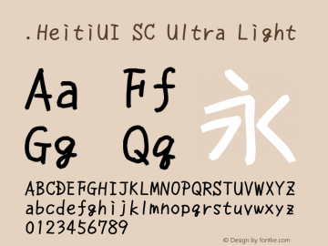 .HeitiUI SC Ultra Light 10.0d4e2图片样张