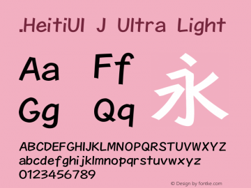 .HeitiUI J Ultra Light 10.0d4e2 Font Sample