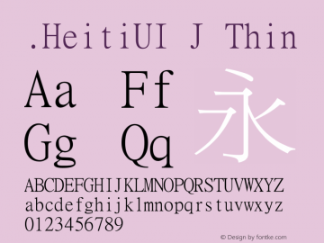 .HeitiUI J Thin 10.0d4e2 Font Sample