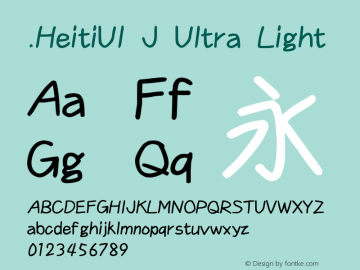 .HeitiUI J Ultra Light 10.0d4e2 Font Sample