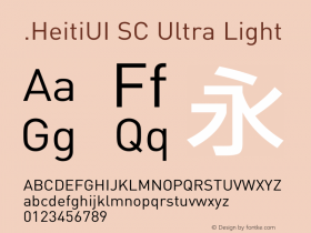 .HeitiUI SC Ultra Light 10.0d4e2图片样张