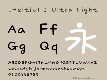 .HeitiUI J Ultra Light 10.0d4e2 Font Sample