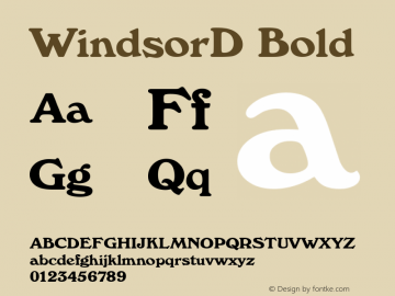 WindsorD Bold Version 001.005 Font Sample