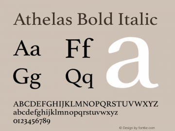 Athelas Bold Italic 8.0d7e4图片样张