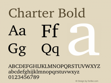 Charter Bold 10.01e1 Font Sample