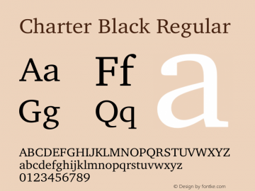 Charter Black Regular 10.01e1 Font Sample