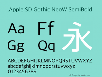 .Apple SD Gothic NeoW SemiBold 11.0d1e1图片样张