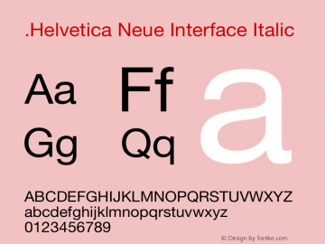 .Helvetica Neue Interface Italic 10.0d38e9图片样张