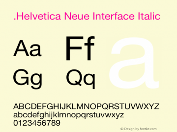 .Helvetica Neue Interface Italic 10.0d38e9图片样张
