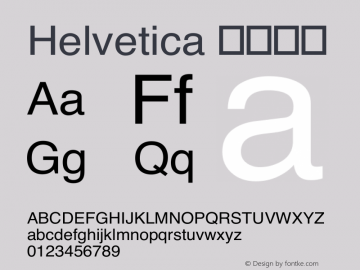 Helvetica 细伪斜体 10.0d4e1 Font Sample