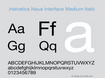 .Helvetica Neue Interface Medium Italic 10.0d38e9图片样张