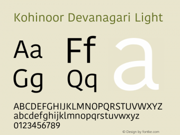 Kohinoor Devanagari Light 10.0d16e1 Font Sample
