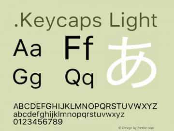 .Keycaps Light 10.5d23e8 Font Sample