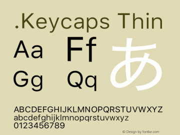 .Keycaps Thin 10.5d23e8 Font Sample