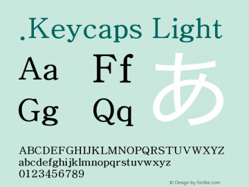 .Keycaps Light Version 1.00 October 18, 2015, initial release Font Sample