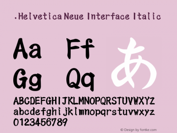 .Helvetica Neue Interface Italic 10.0d38e9 Font Sample