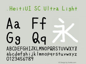 .HeitiUI SC Ultra Light 10.0d4e2图片样张