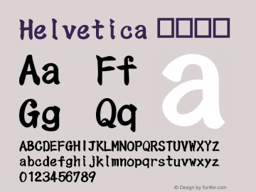 Helvetica 细伪斜体 10.0d4e1 Font Sample