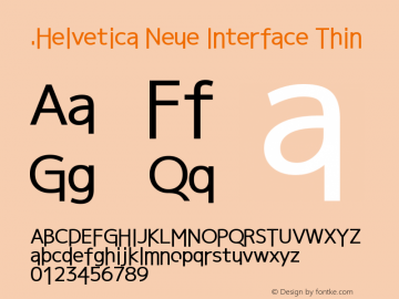 .Helvetica Neue Interface Thin 10.0d35e1图片样张