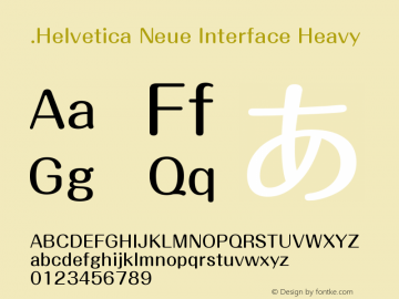 .Helvetica Neue Interface Heavy 10.0d35e1 Font Sample