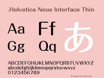 .Helvetica Neue Interface Thin 10.0d39e2图片样张