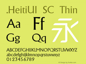 .HeitiUI SC Thin 10.0d4e2 Font Sample