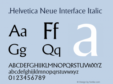 .Helvetica Neue Interface Italic 10.0d35e1图片样张