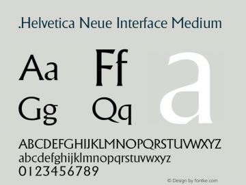 .Helvetica Neue Interface Medium 10.0d35e1 Font Sample