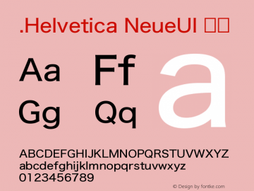 .Helvetica NeueUI 斜体 10.0d35e1 Font Sample