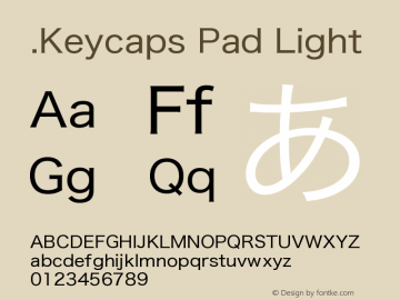 .Keycaps Pad Light 10.0d12e1 Font Sample
