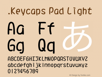 .Keycaps Pad Light 10.0d12e1 Font Sample