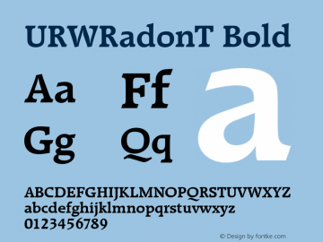 URWRadonT Bold Version 001.005图片样张