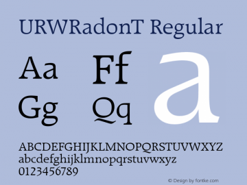 URWRadonT Regular Version 001.005图片样张