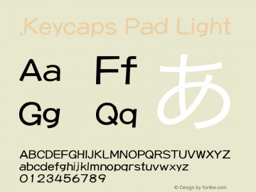 .Keycaps Pad Light 10.0d12e1 Font Sample