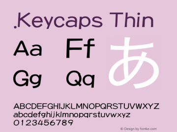 .Keycaps Thin 10.0d12e1 Font Sample