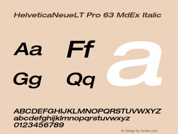 HelveticaNeueLT Pro 63 MdEx Italic Version 1.000;PS 001.000;Core 1.0.38 Font Sample