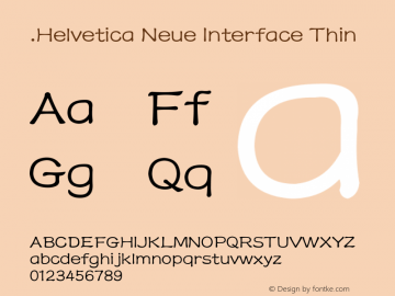 .Helvetica Neue Interface Thin 10.0d35e1图片样张