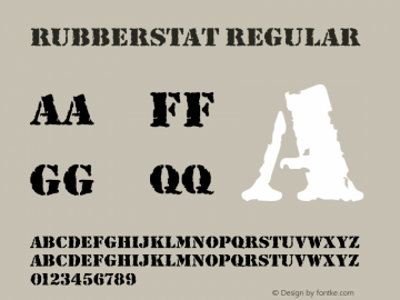RubberStaT Regular Version 001.005 Font Sample