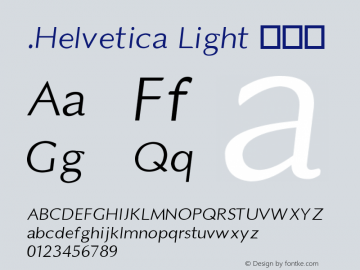 .Helvetica Light 常规体 10.0d4e1 Font Sample