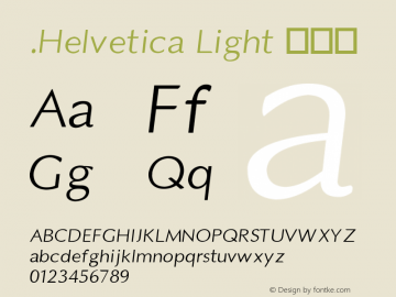.Helvetica Light 伪斜体 10.0d4e1 Font Sample
