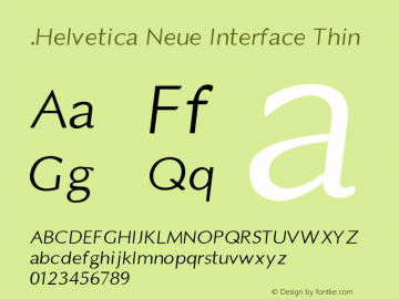 .Helvetica Neue Interface Thin 10.0d39e2图片样张