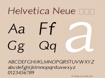 Helvetica Neue 瘦斜体 10.0d39e2图片样张