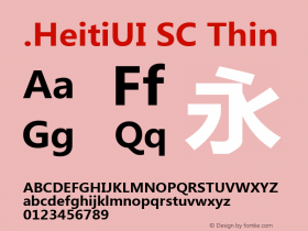 .HeitiUI SC Thin 10.0d4e2图片样张