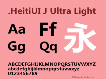 .HeitiUI J Ultra Light 10.0d4e2 Font Sample